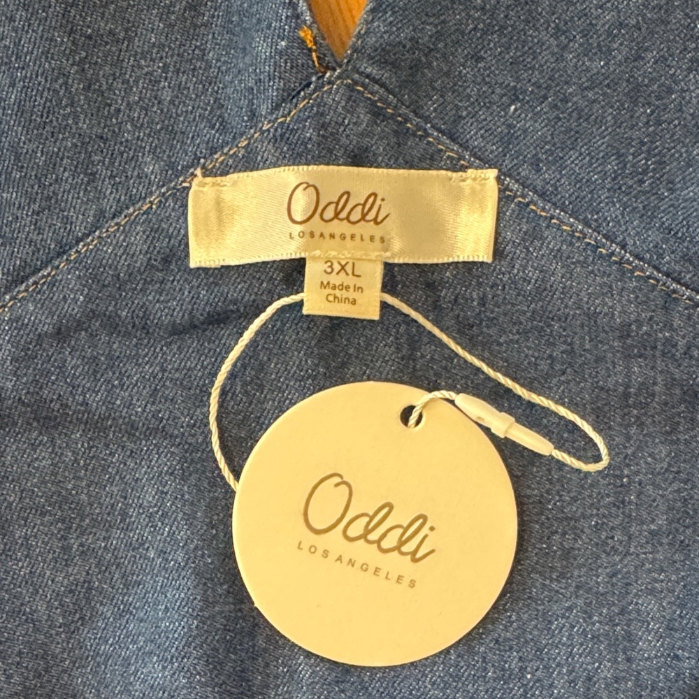 Nwt! Oddi Women's Patchwork Denim Overalls Plus S… - image 4